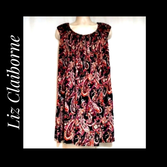 Liz Claiborne Sleeveless Multicolor Paisley Dress - Picture 1 of 4